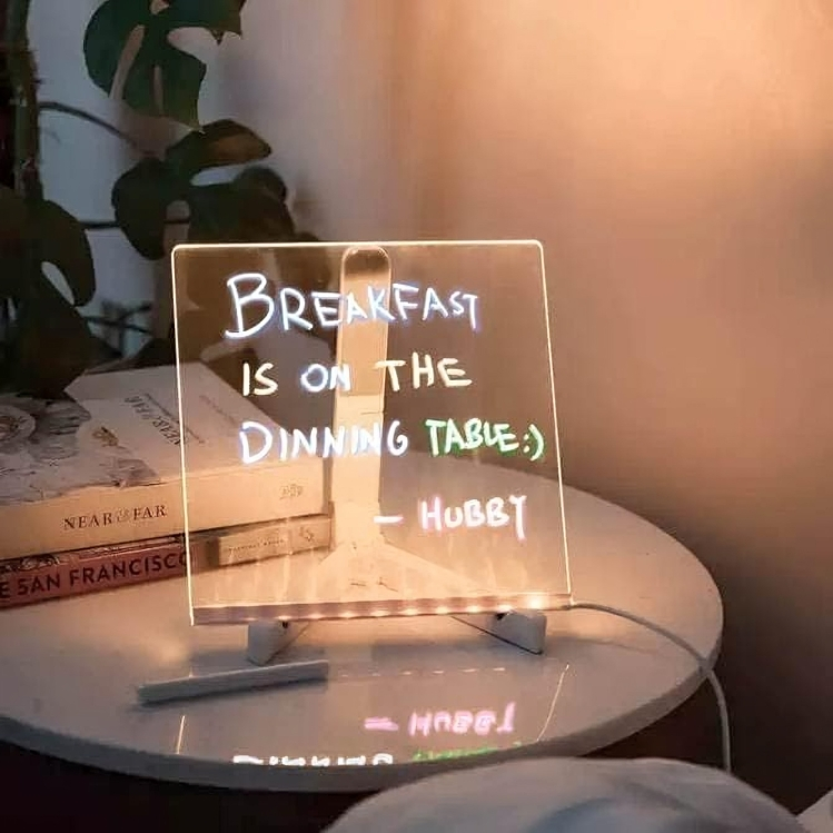 3D LED Light Glass Acrylic Writing pad { 15cm x 15cm }