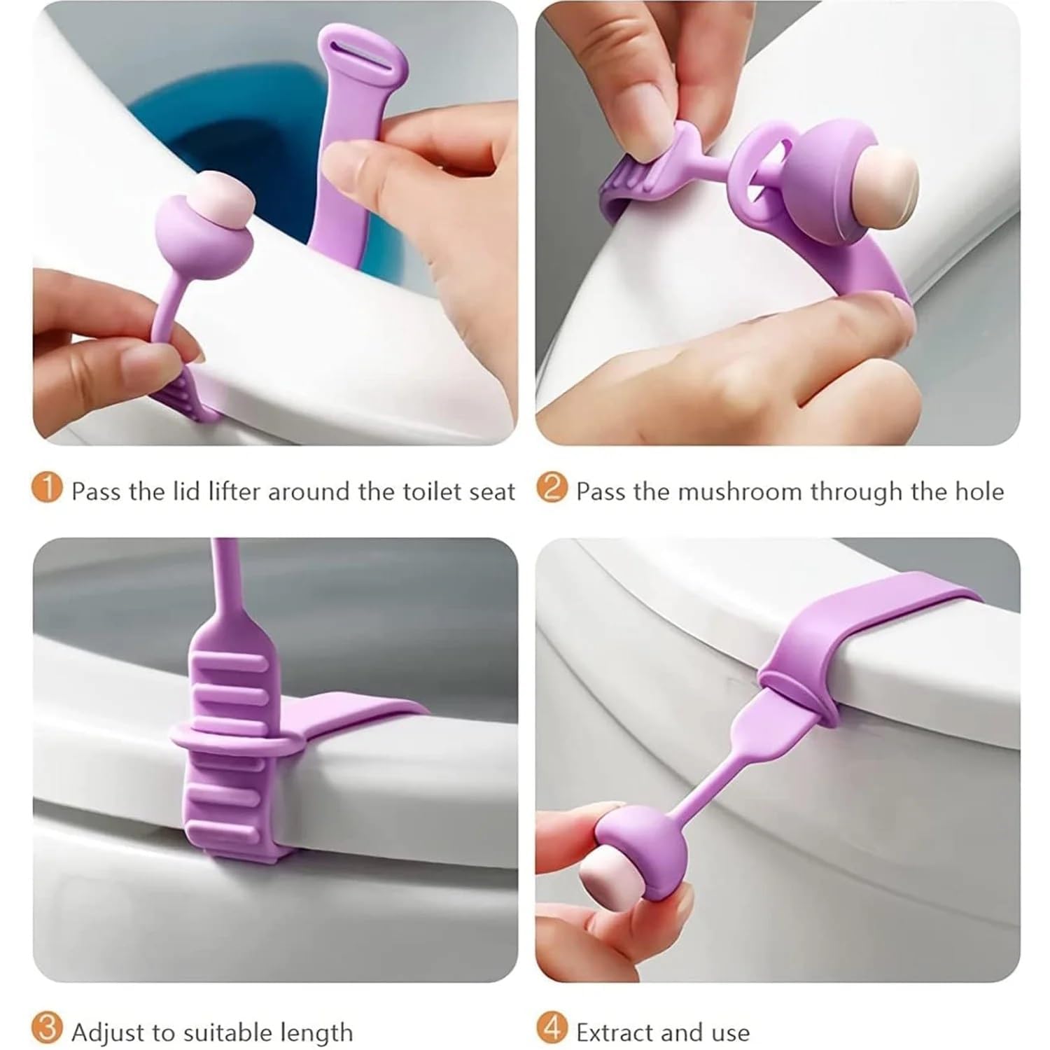 Silicone Toilet Seat Lifter Pack of 4