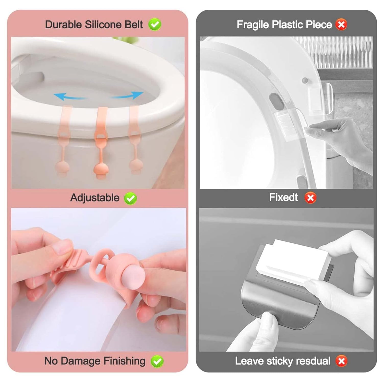 Silicone Toilet Seat Lifter Pack of 4