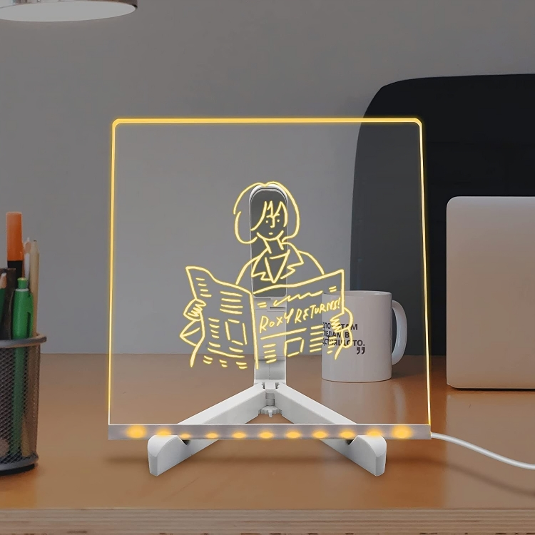 3D LED Light Glass Acrylic Writing pad { 15cm x 15cm }