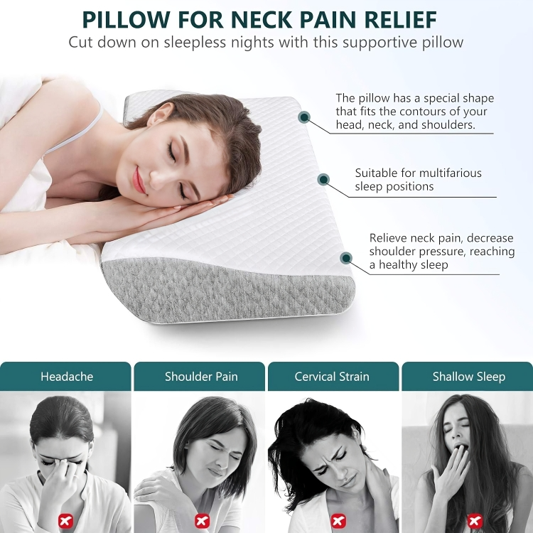 Orthopedic Cervical Memory Foam Sleeping Pillow Neck Spine Support