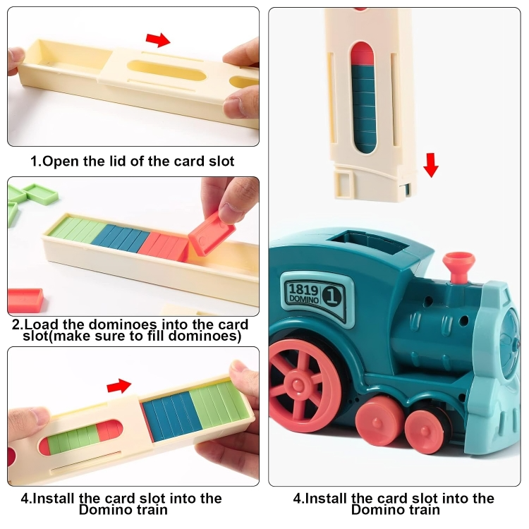 Train Toy Domino Set for Kids BPA Free Plastic with Sound Effects
