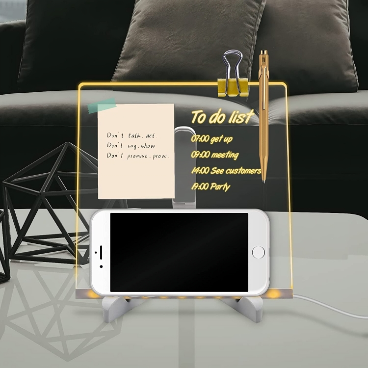 3D LED Light Glass Acrylic Writing pad { 15cm x 15cm }