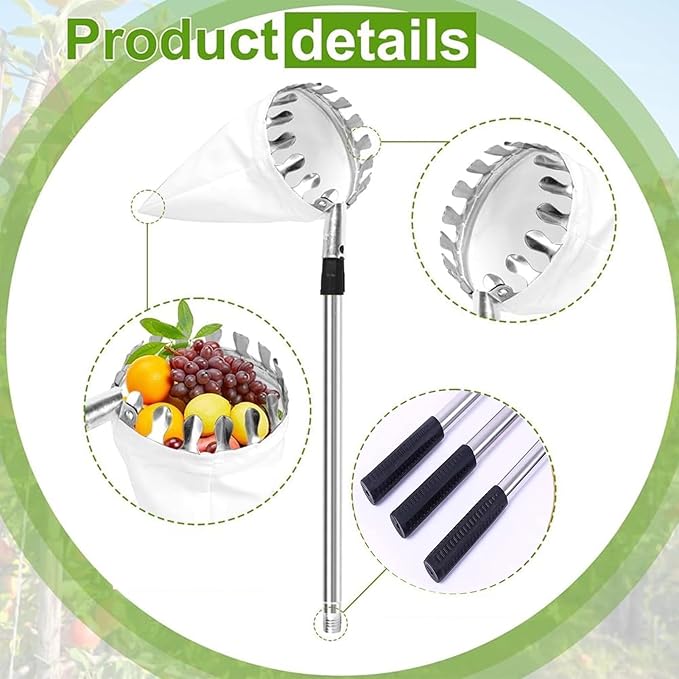 1 Set Fruit Picker Fruit Picking Tool With Storage Bag
