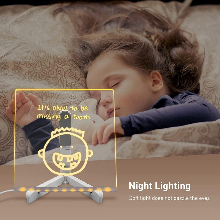 3D LED Light Glass Acrylic Writing pad { 15cm x 15cm }