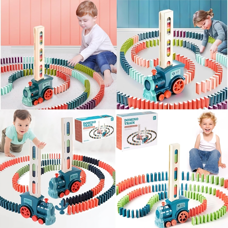 Train Toy Domino Set for Kids BPA Free Plastic with Sound Effects