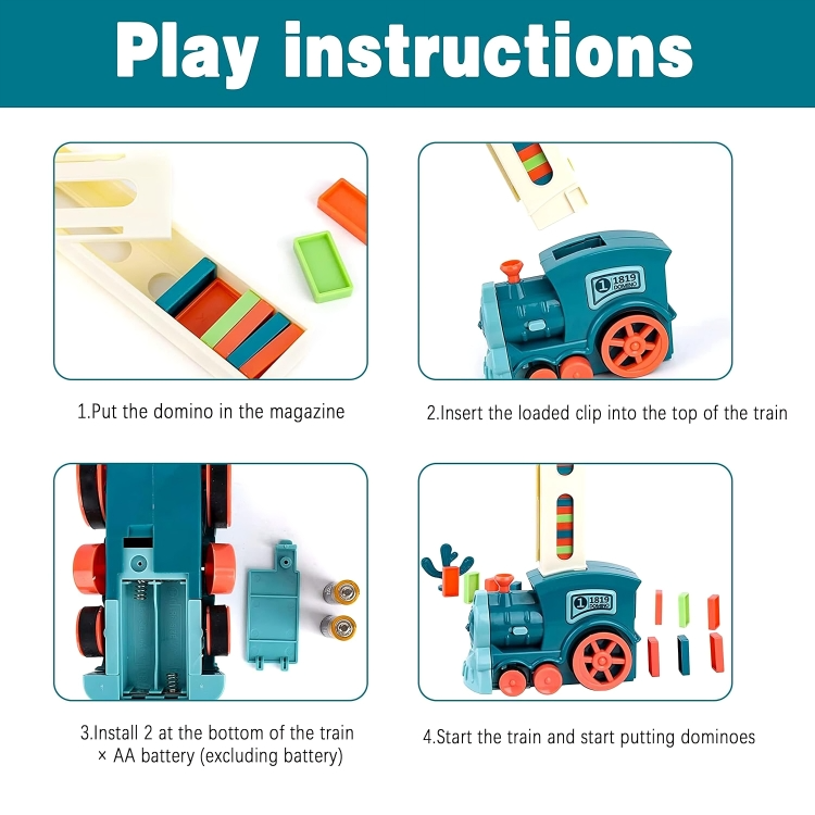 Train Toy Domino Set for Kids BPA Free Plastic with Sound Effects