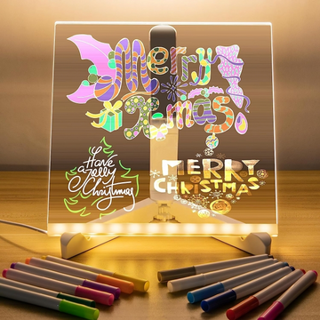 3D LED Light Glass Acrylic Writing pad { 15cm x 15cm }
