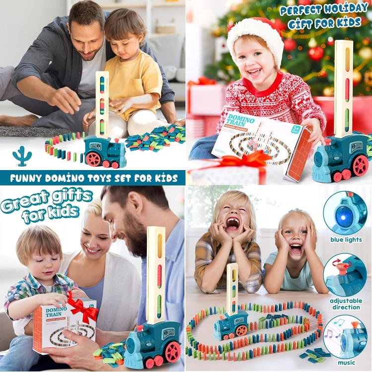 Train Toy Domino Set for Kids BPA Free Plastic with Sound Effects